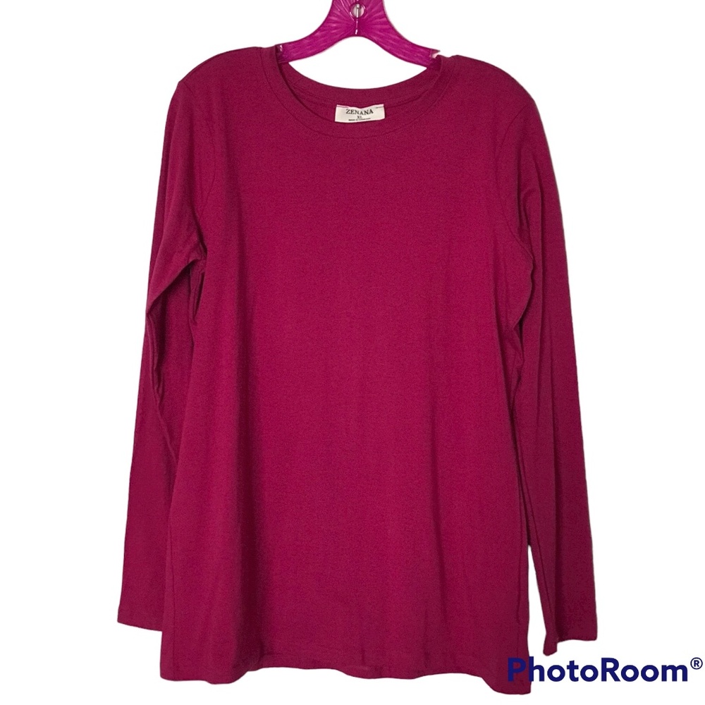 Magenta Crew Neck Layering Top - NWOT Size XL